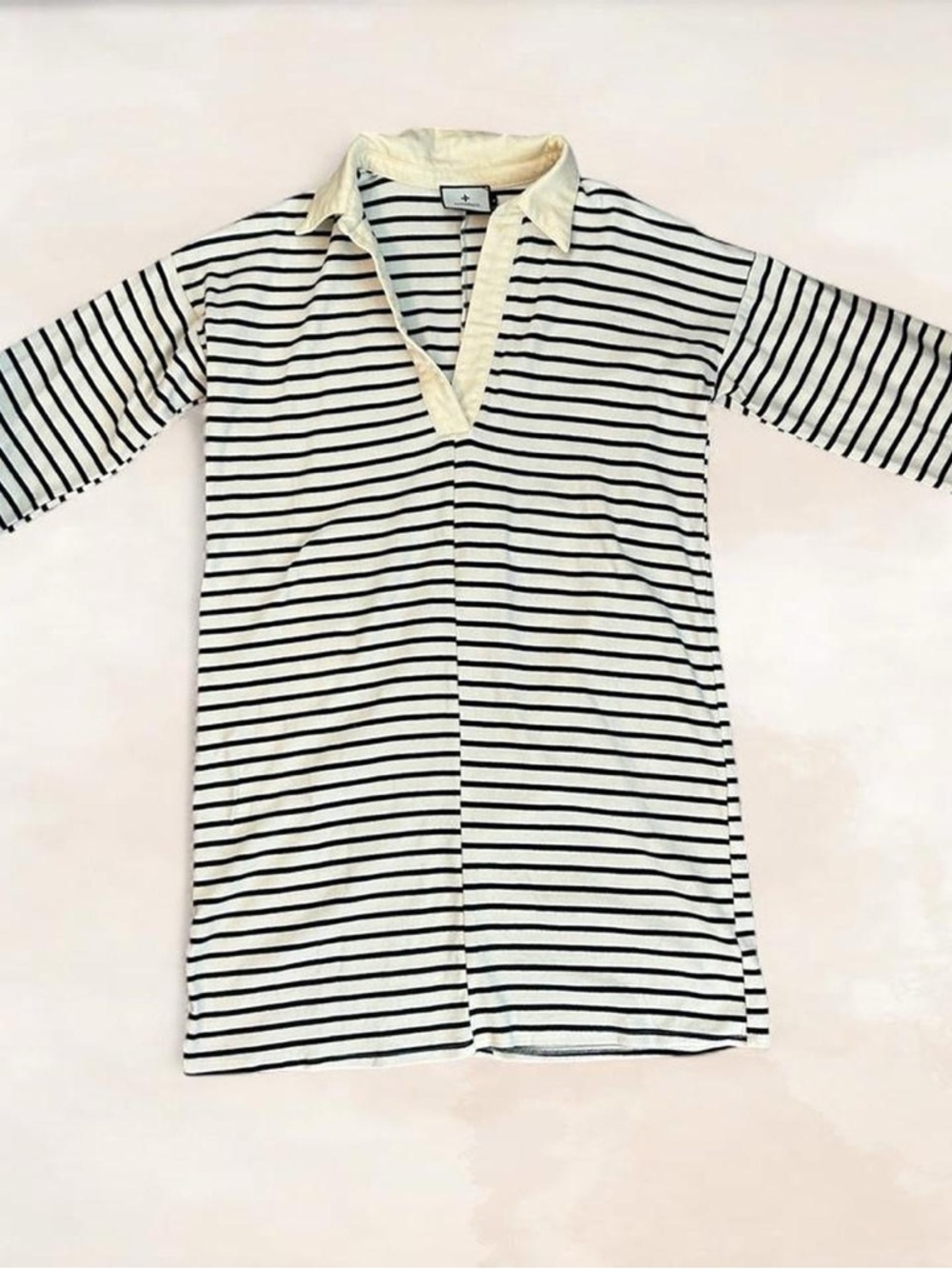 Nautical Preppy Tuckernuck Dress Navy Stripe Ashton Knit Polo Size M Old Money
